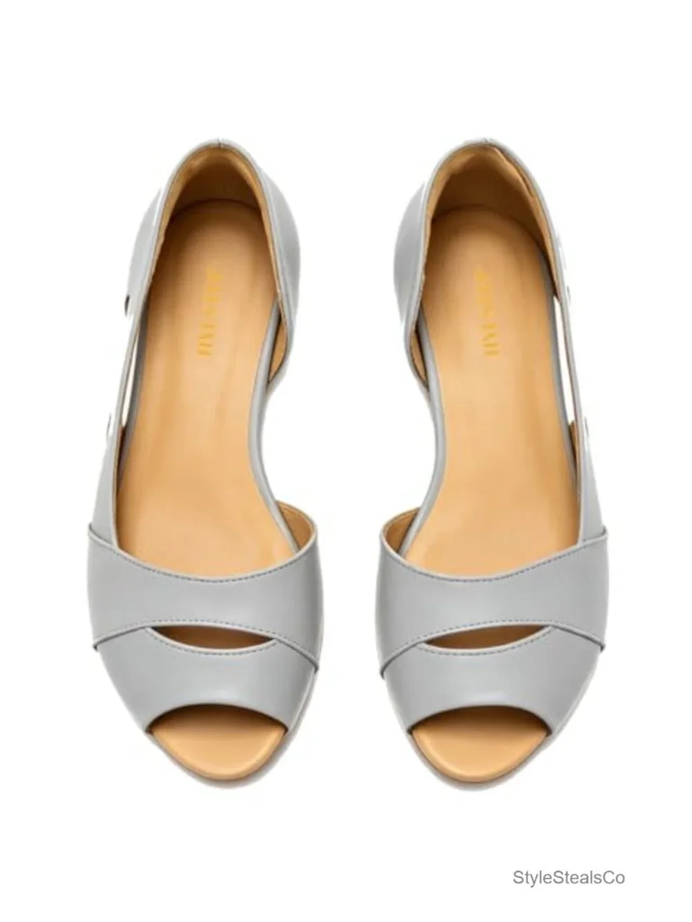 Suede Flat Sandals Cutout Slip On Ballet Flats Peep Toe Driving Shoes